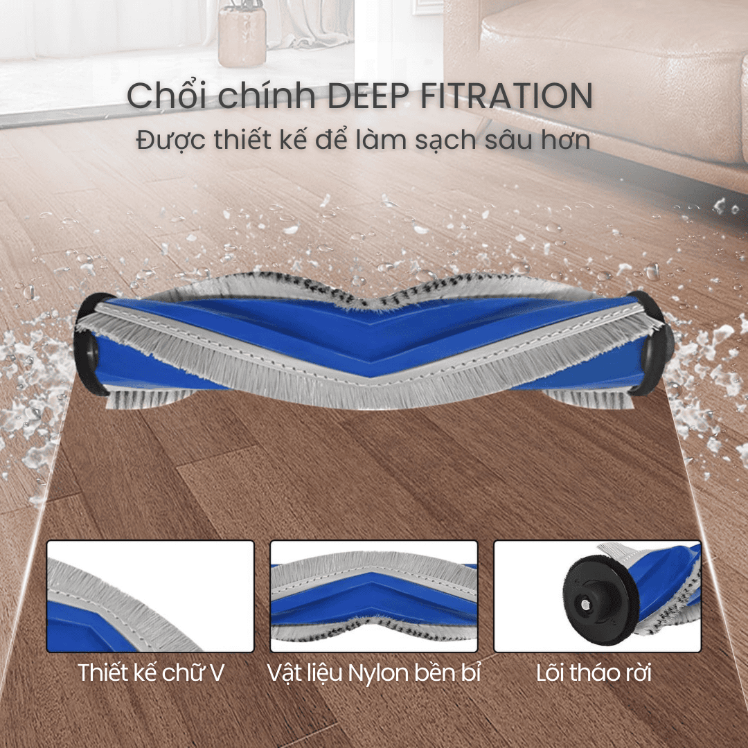 Chổi chính chống rối: Ngăn tóc, lông vật nuôi quấn vào chổi