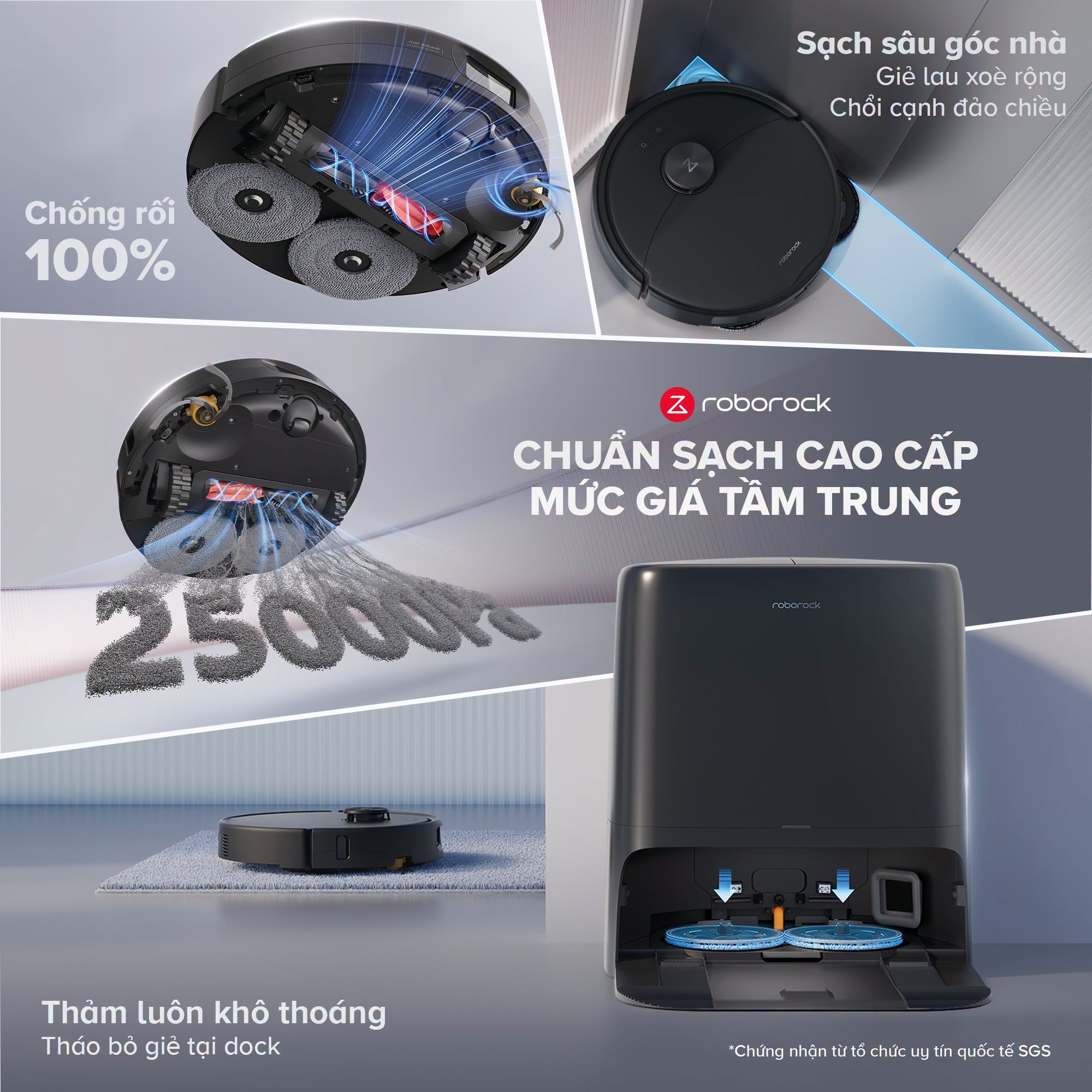 Roborock Qrevo 2 Pro - robot chống rối tóc toàn diện tốt nhất