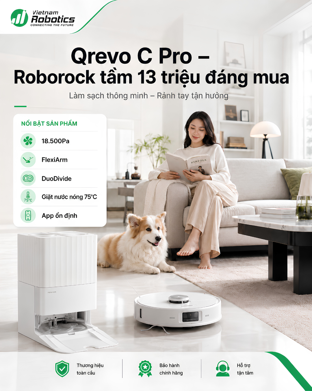 Roborock Qrevo C Pro: lựa chọn Roborock rất đáng chú ý trong tầm 12–14 triệu