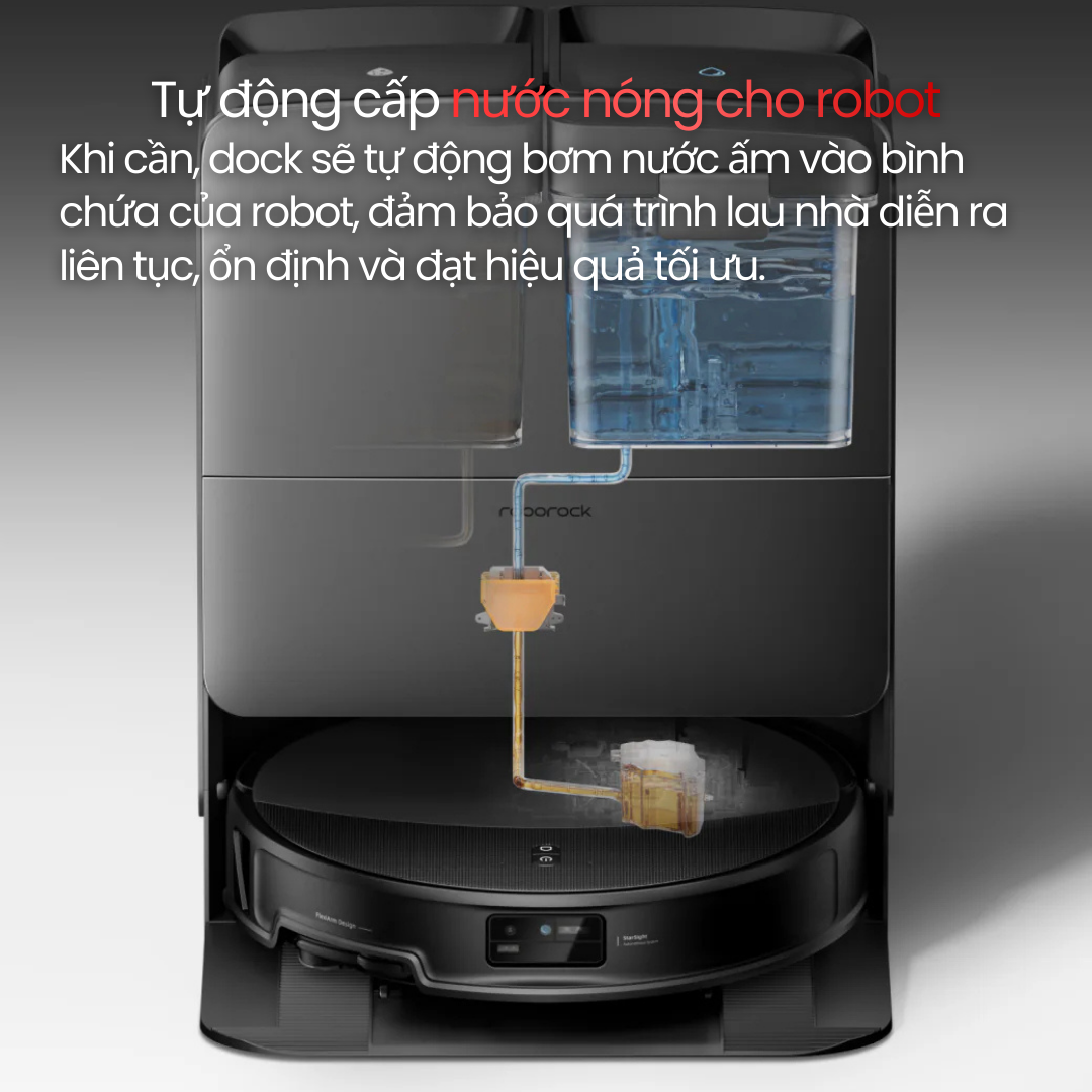 Roborock Saros 20 - cấp nước nóng cho robot