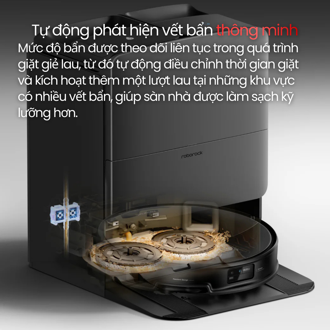 Roborock Saros 20 - phát hiện nức độ bụi bẩn thông minh