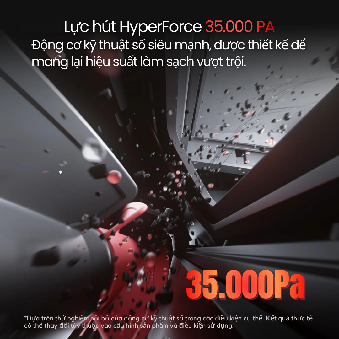 Lực Hút HyperForce™ 35.000 Pa - Mạnh Mẽ Hàng Đầu Thị Trường