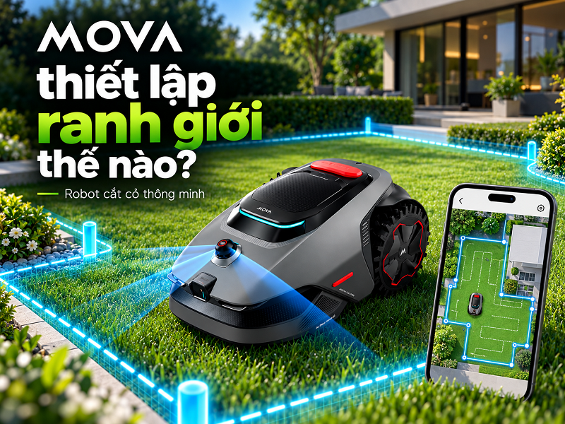 Robot cắt cỏ MOVA thiết lập ranh giới thế nào?