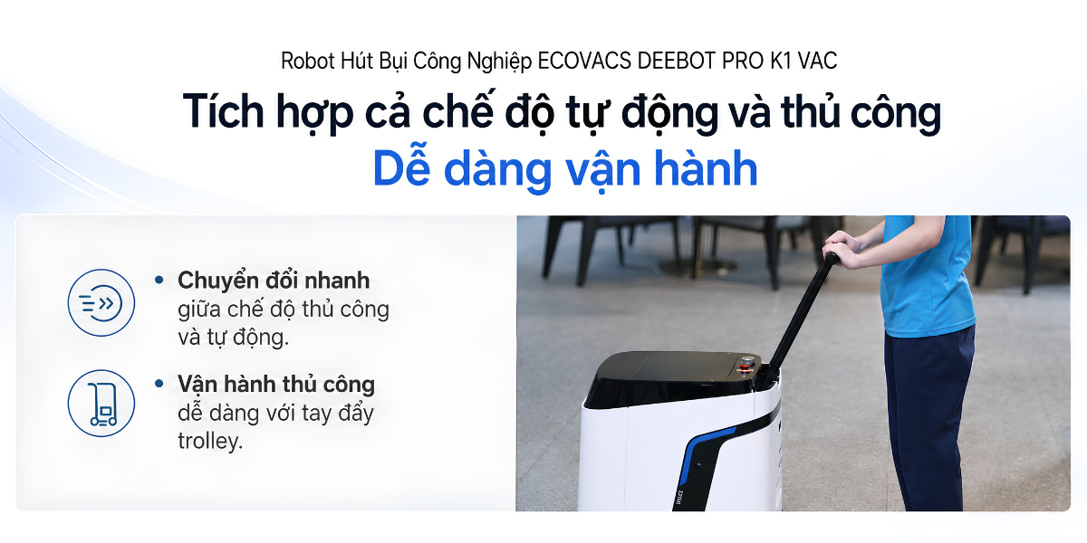 ECOVACS DEEBOT PRO K1 VAC – Robot Hút Bụi Thương Mại 20kPa