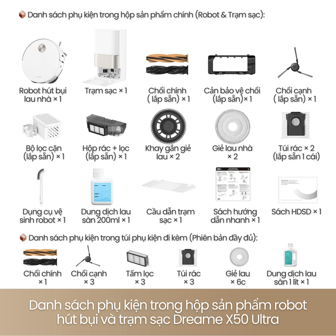 Dreame X50 Ultra - phụ kiện 