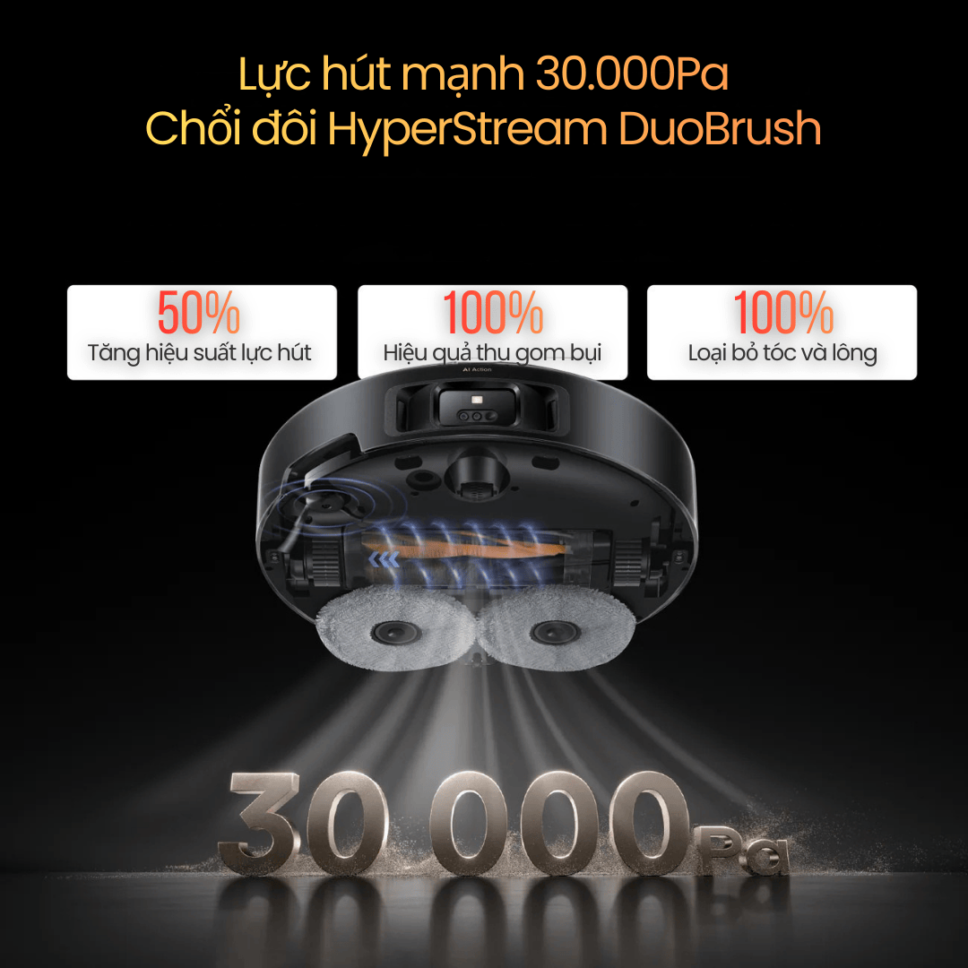 Lực hút 30.000Pa - Hiệu suất vượt trội trong mọi tình huống