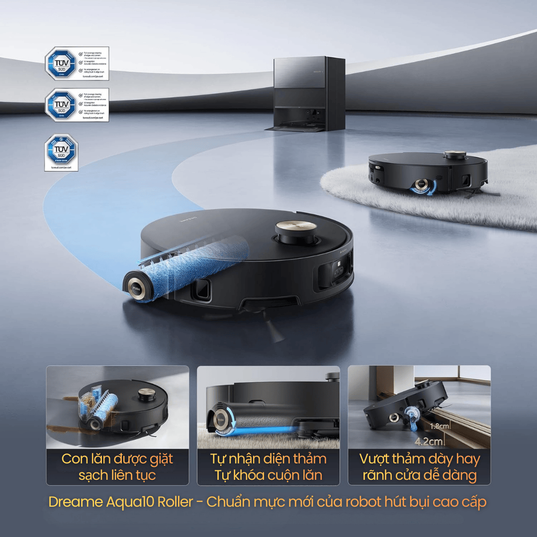 Dreame Aqua10 Roller – Chuẩn mực mới của robot hút bụi cao cấp