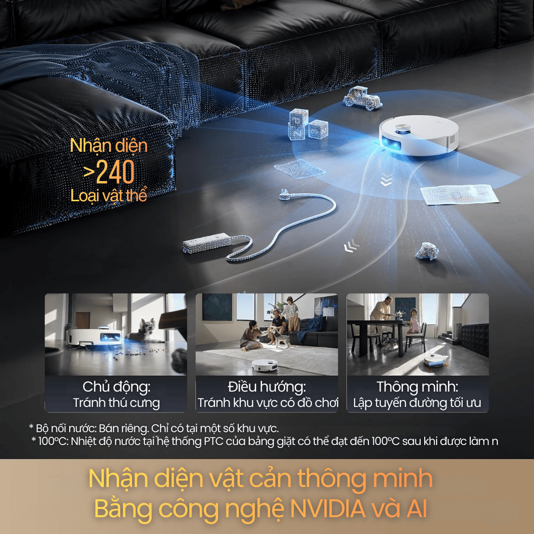 Nhận diện AI hơn 240 vật thể – Vệ sinh chính xác tuyệt đối