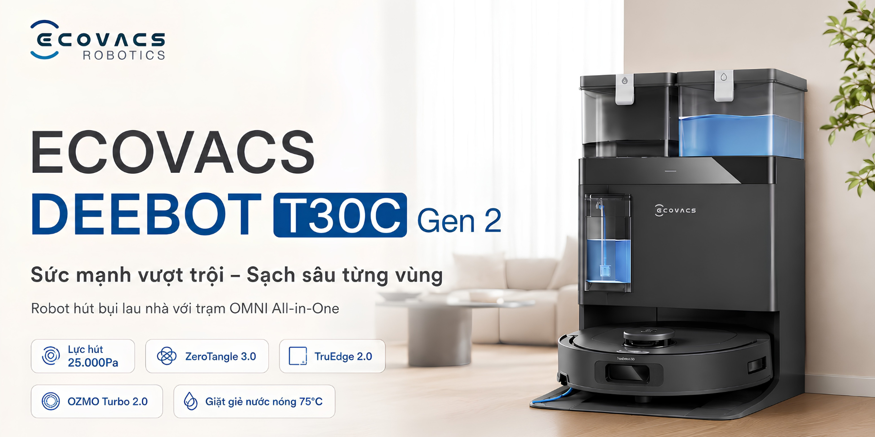 Robot Hút Bụi Ecovacs DEEBOT T30C Omni Gen 2
