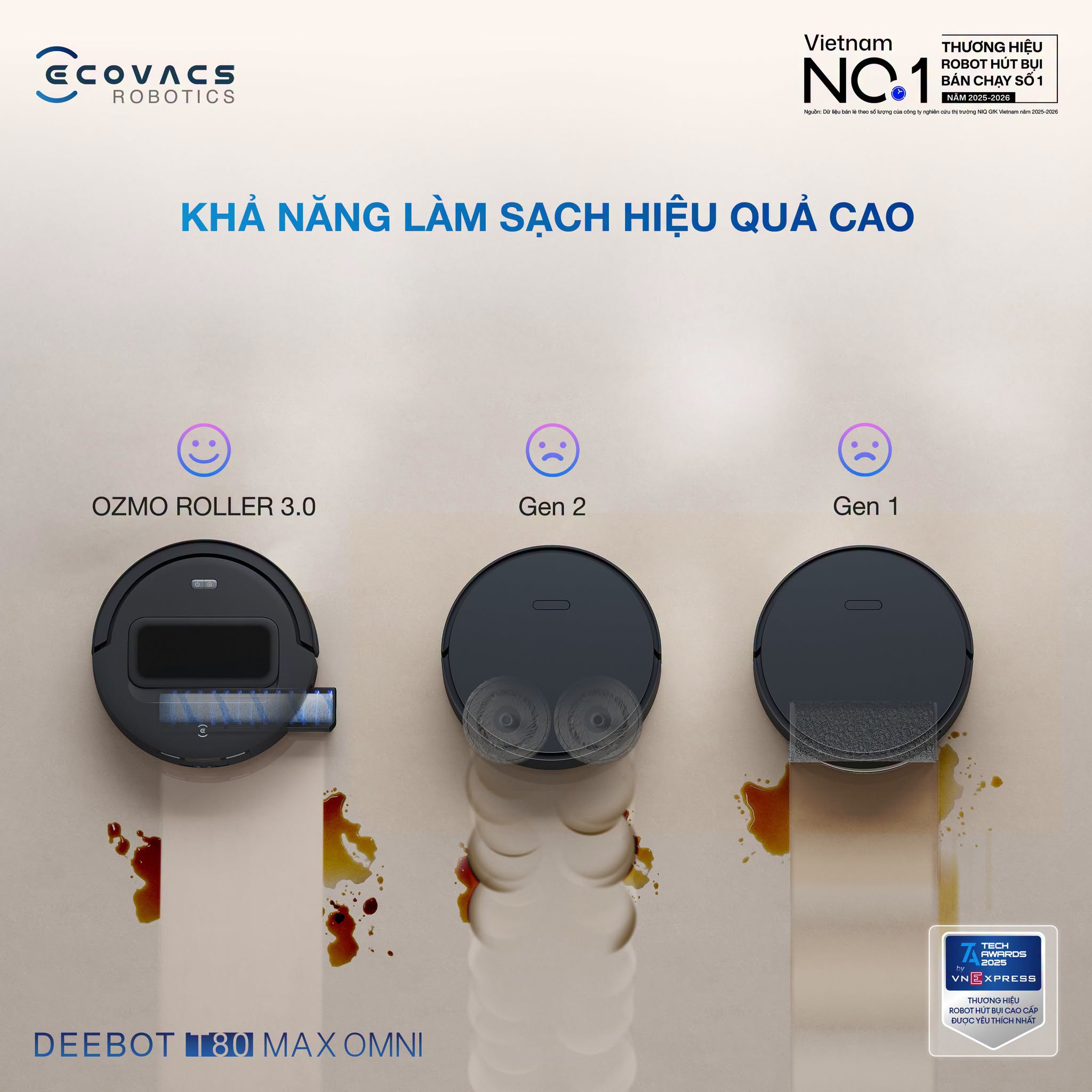 OZMO ROLLER 3.0 - nâng cấp quan trọng nhất trên T80 MAX OMNI