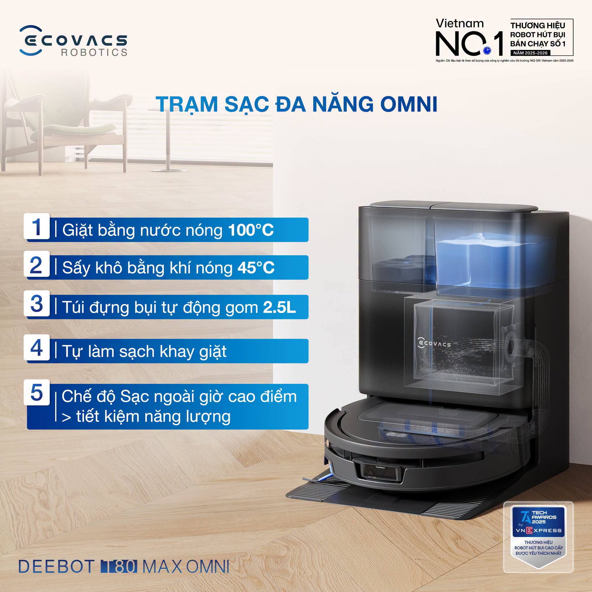 Trạm OMNI - điểm biến robot thành hệ thống vệ sinh tự động