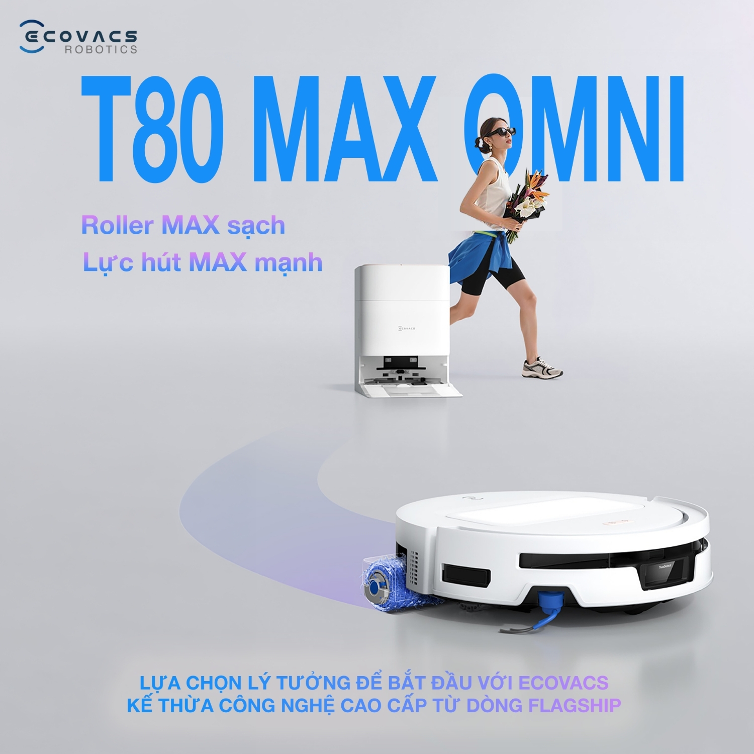 ECOVACS DEEBOT T80 MAX OMNI: Robot con lăn 40.000Pa có thực sự đáng chú ý?