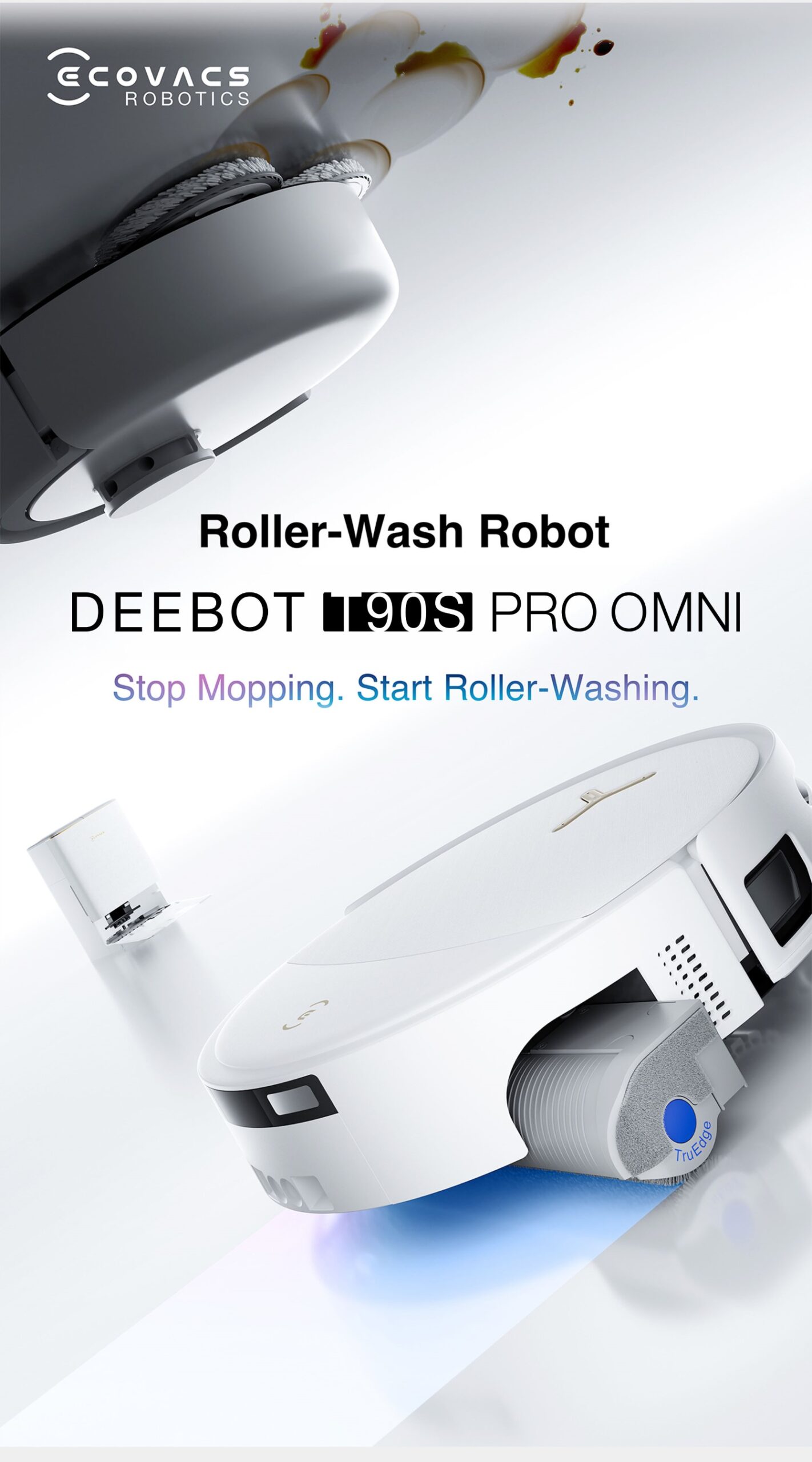 Ecovacs DEEBOT T90S Pro OMNI: Robot lau con lăn 40.000 Pa