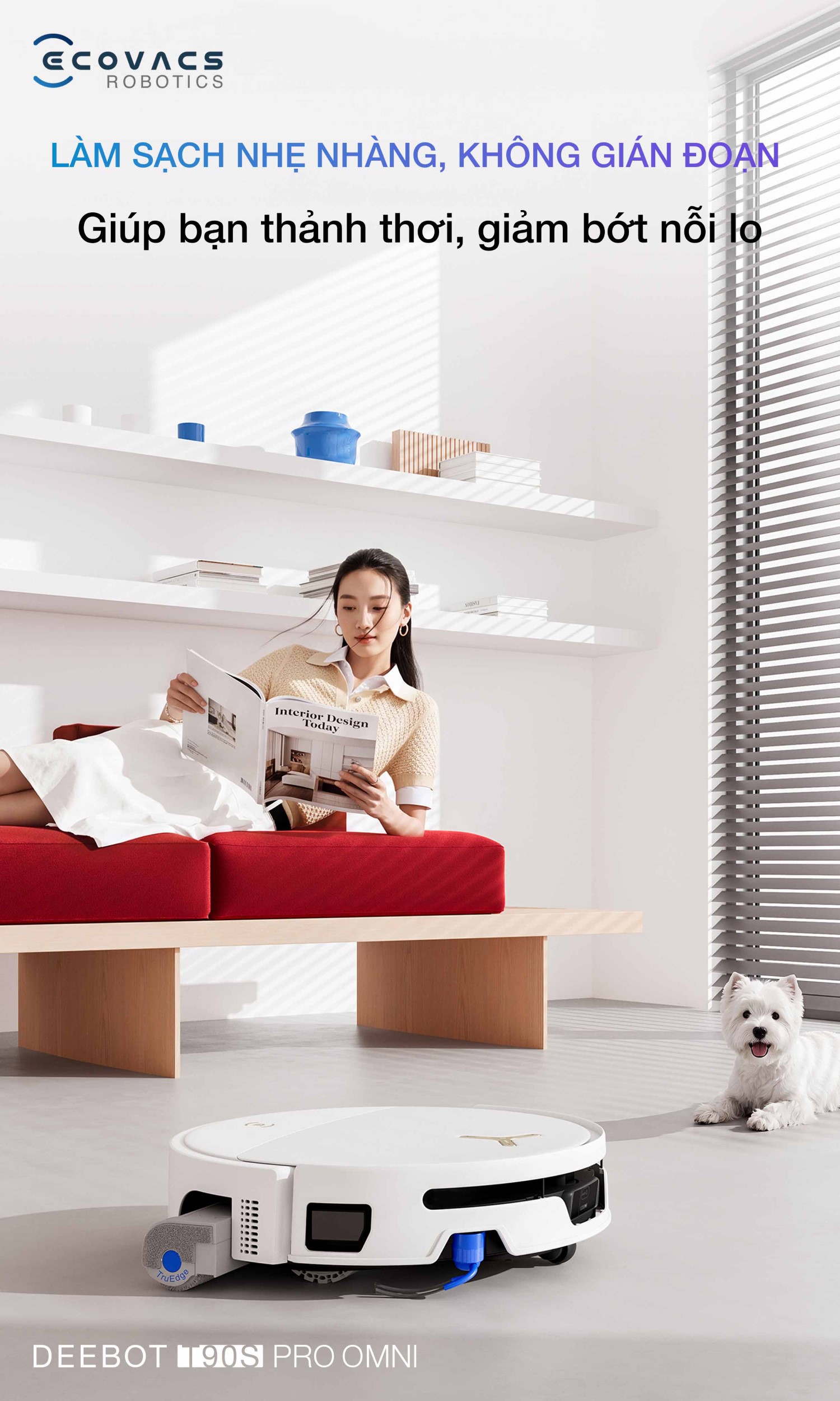 Ecovacs DEEBOT T90S Pro OMNI: làm sạc không gián đoạn