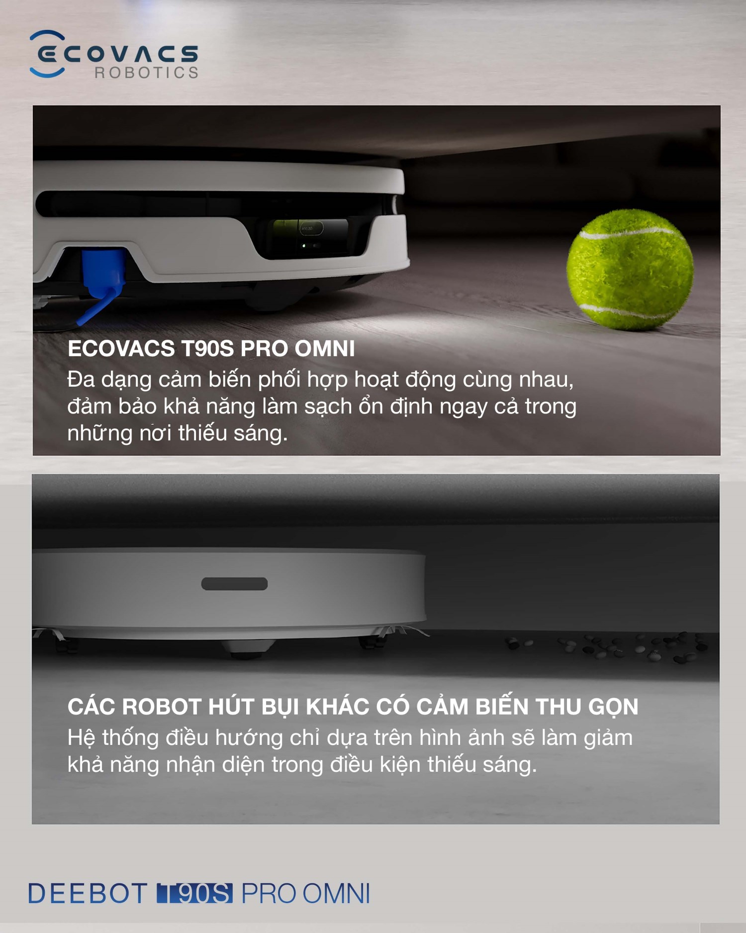Ecovacs DEEBOT T90S Pro OMNI: đa dạng cảm biến