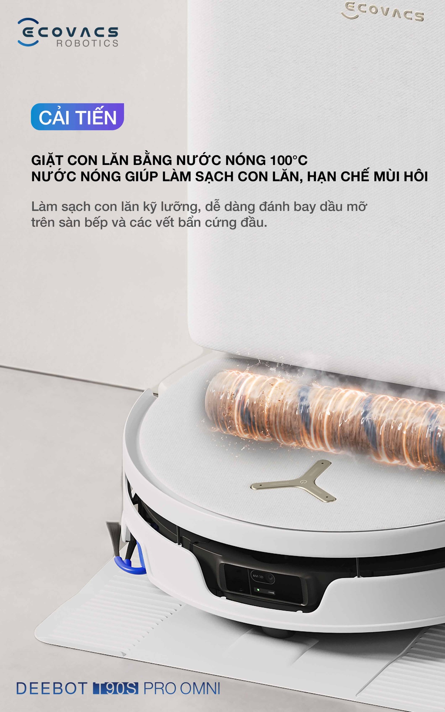 Giặt con lăn bằng nước nóng 100°C
