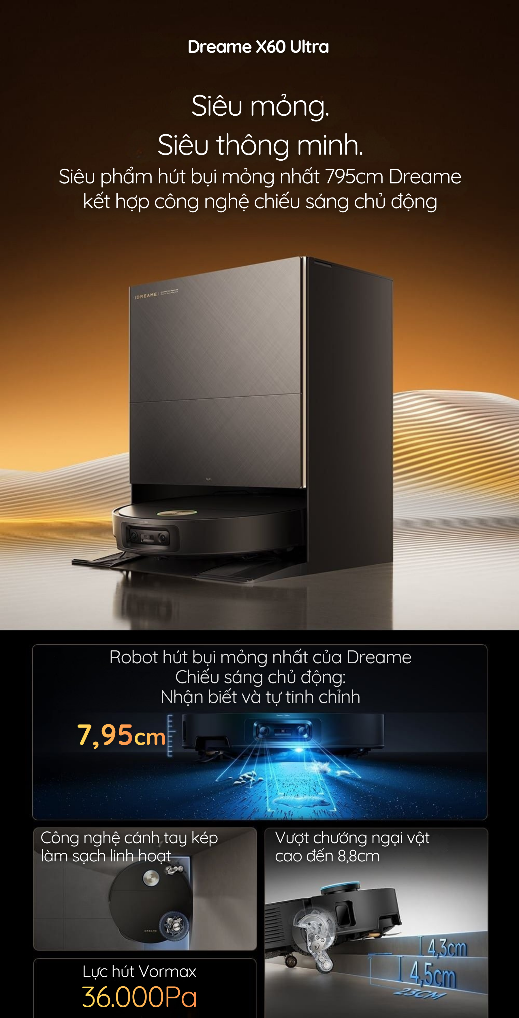 Dreame X60 Ultra - Siêu mỏng. Siêu thông minh.