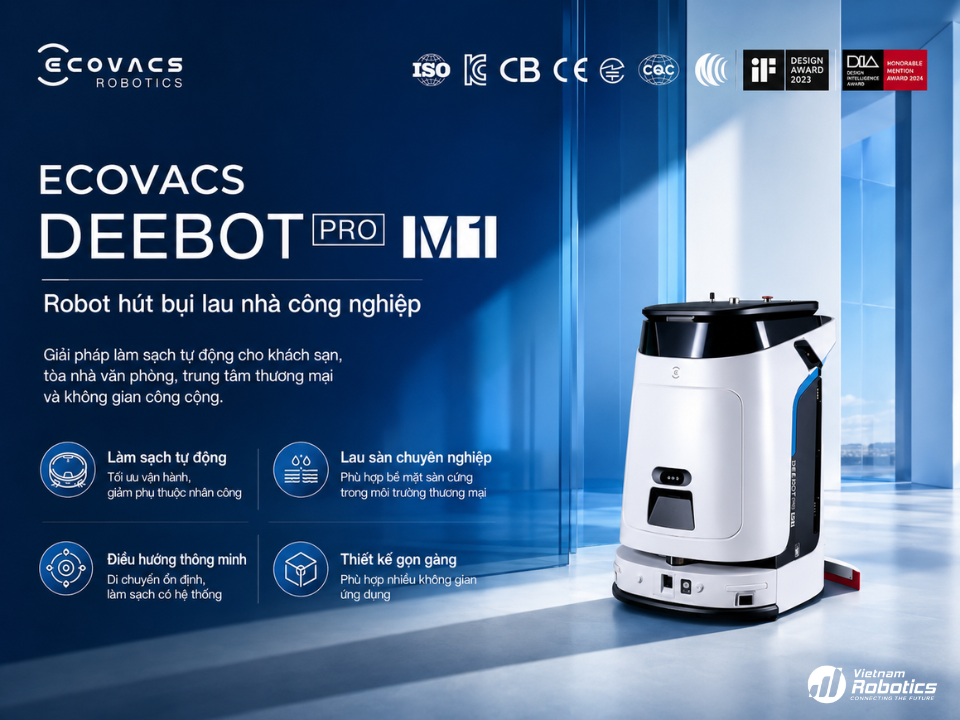 ECOVACS DEEBOT PRO M1 – Robot chà sàn thương mại tự hành cho không gian lớn