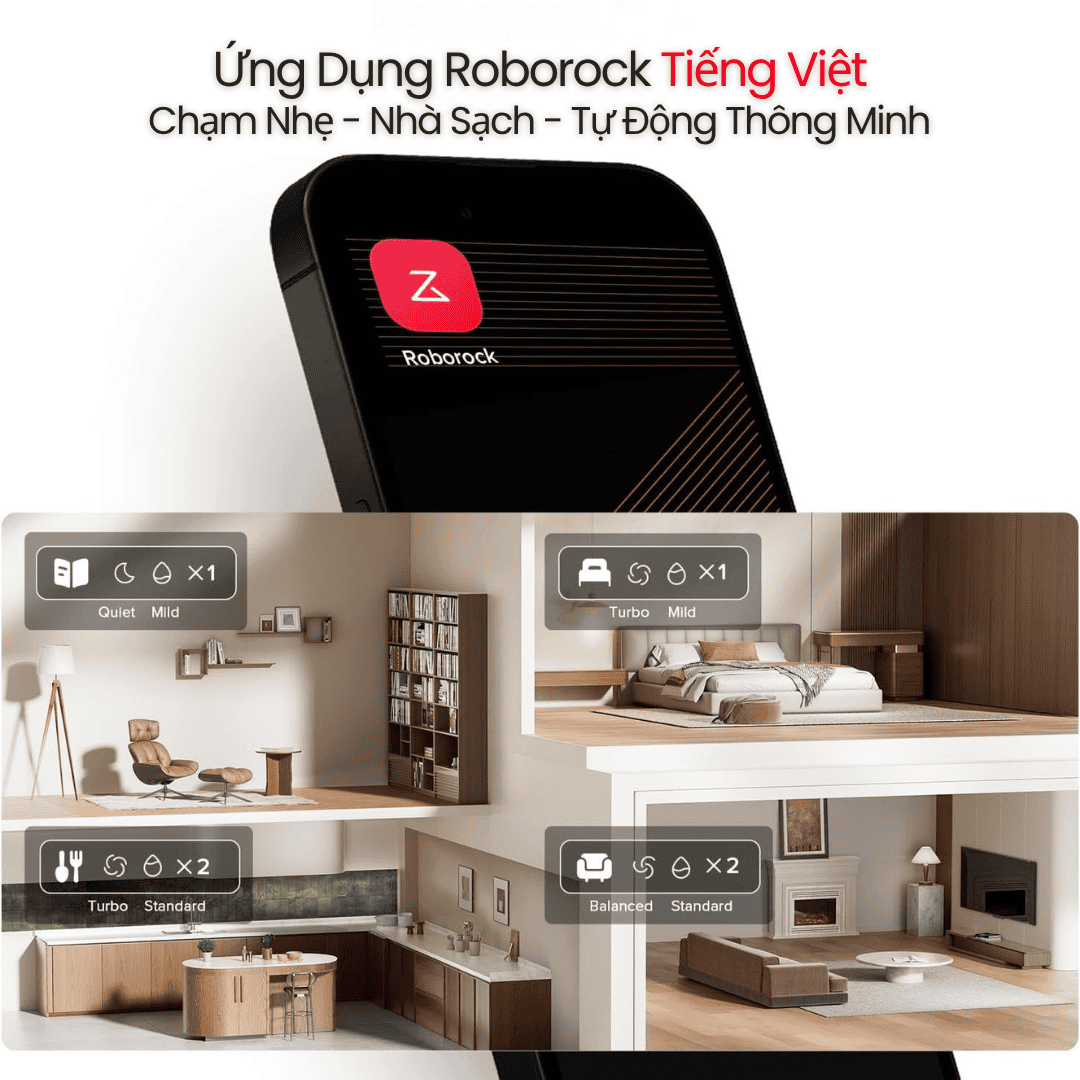 Điều khiển dễ dàng qua ứng dụng Roborock