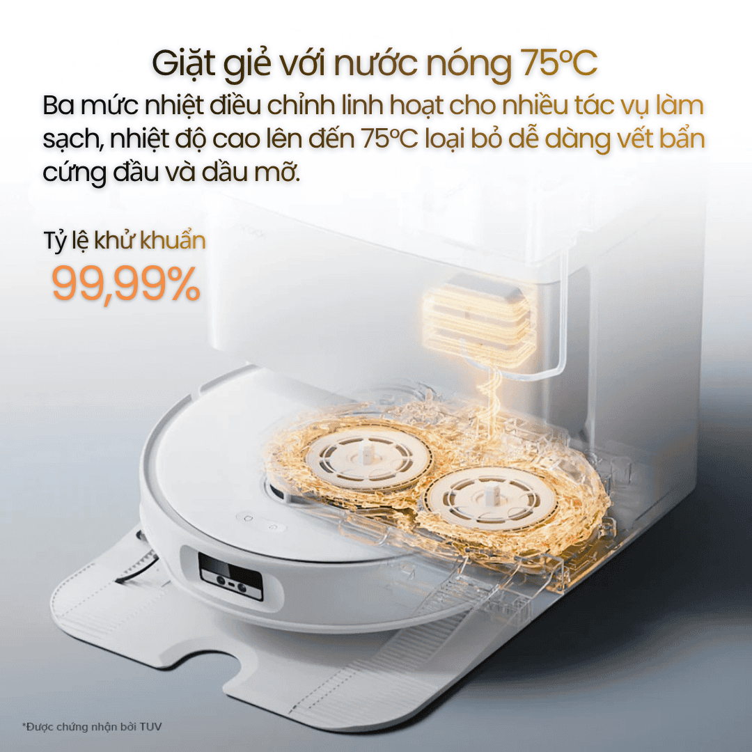 Giặt giẻ bằng nước nóng 75°C