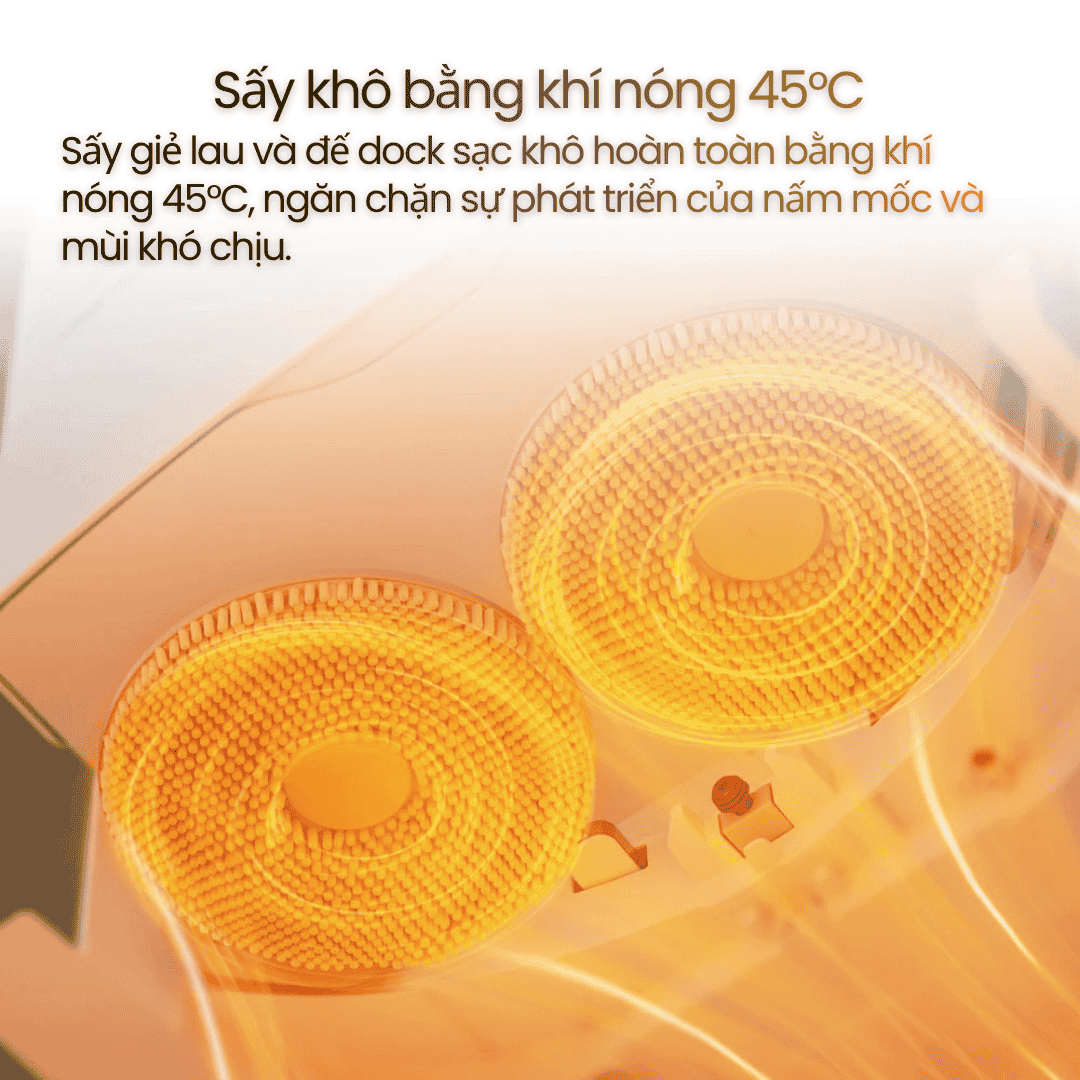 Sấy khô giẻ lau bằng khí nóng 45°C