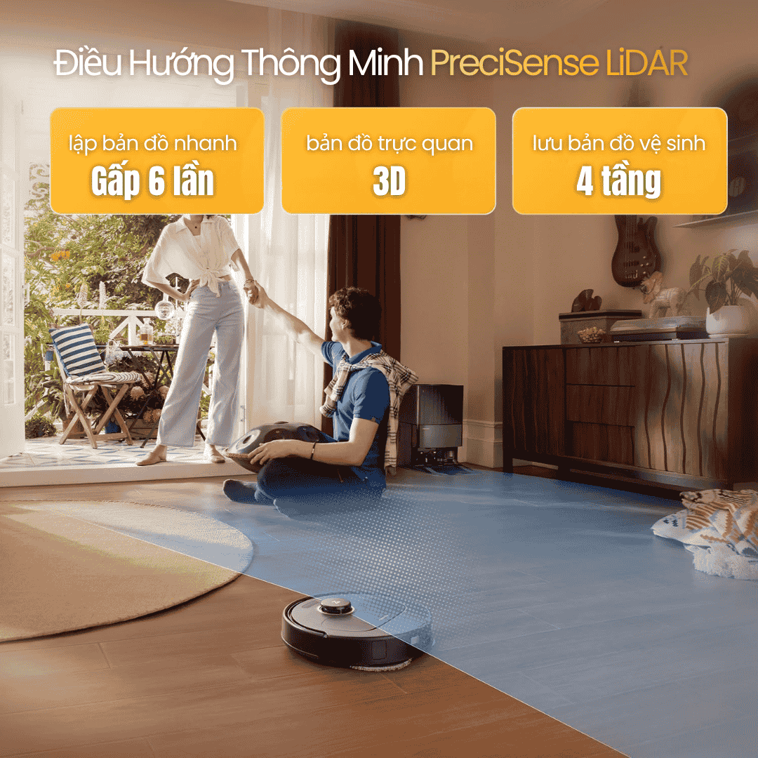 Công nghệ điều hướng PreciSense LiDAR - Quét 360° toàn diện