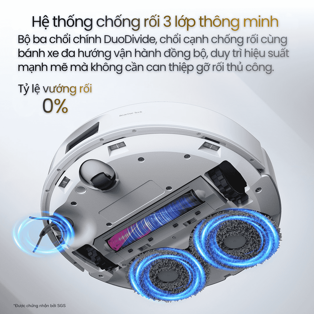 chổi chính Duo Divide và chổi cạnh FlexiArm Arc chống rối