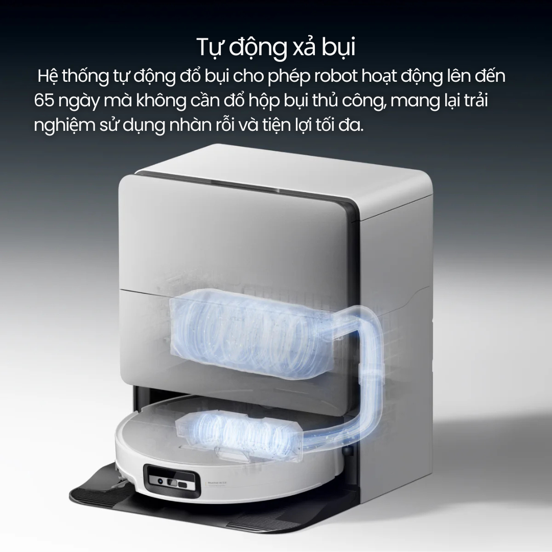 Tự động đổ bụi - 65 ngày không cần chạm tay