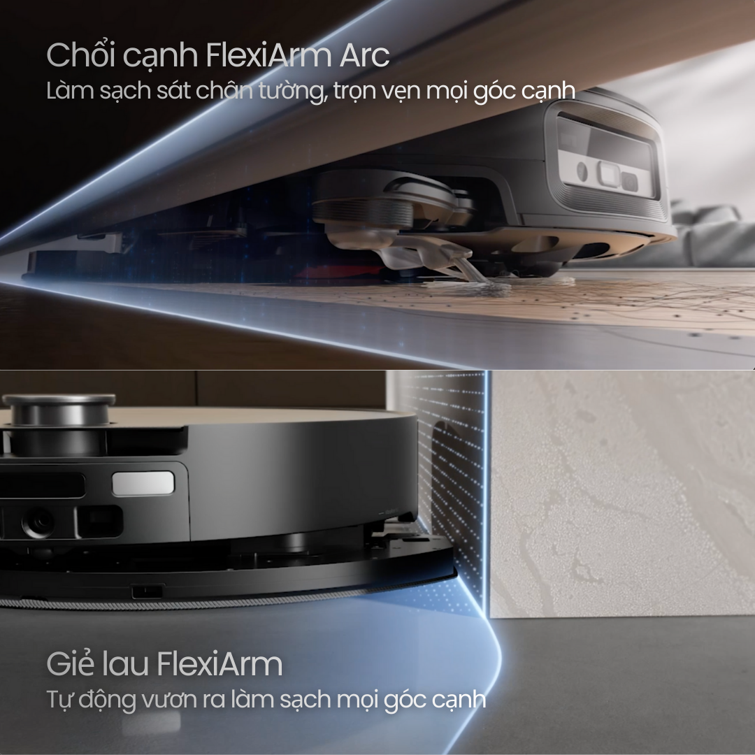 Công nghệ FlexiArm™ - Làm sạch sát chân tường, đồ nội thất