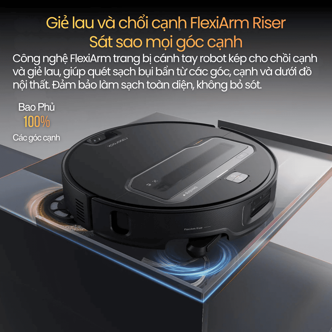 Giẻ lau & chổi cạnh FlexiArm Riser - Làm sạch tận góc cạnh