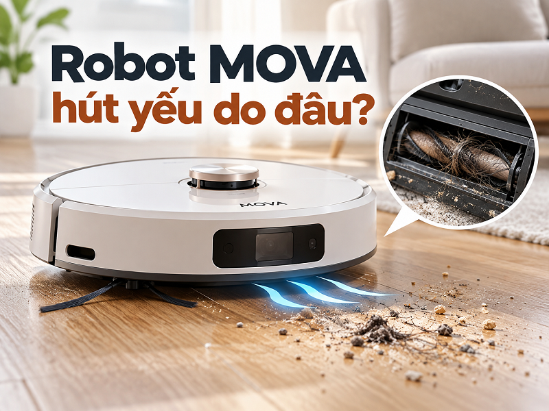 Robot MOVA hút yếu do đâu?