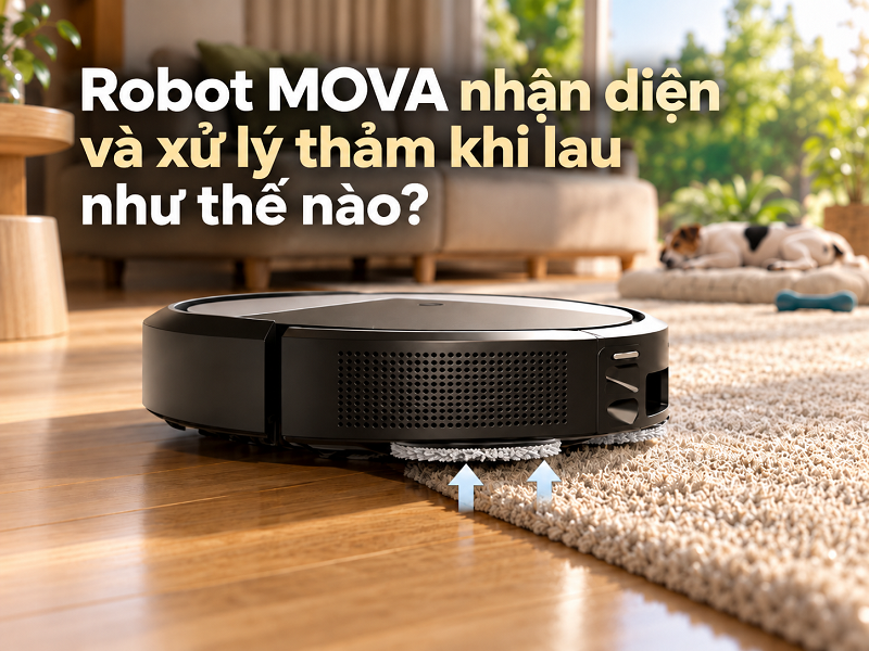 Robot MOVA xử lý thảm như thế nào khi đang lau nhà?