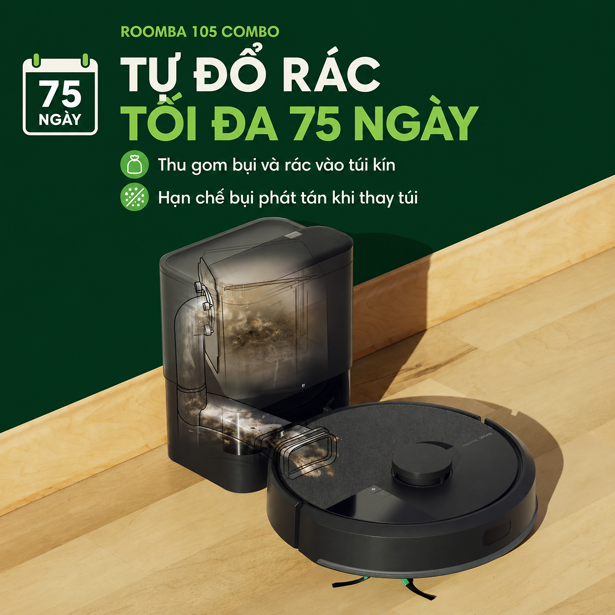 AutoEmpty Dock: tự đổ rác tới 75 ngày