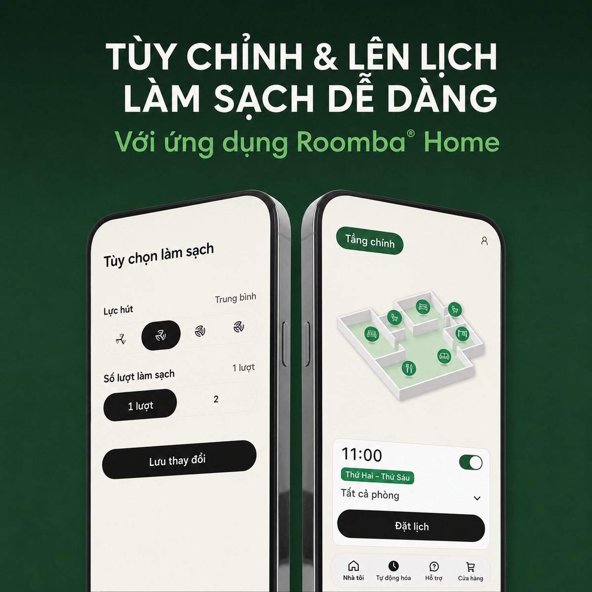 Ứng dụng Roomba Home mang lại những quyền kiểm soát nào?