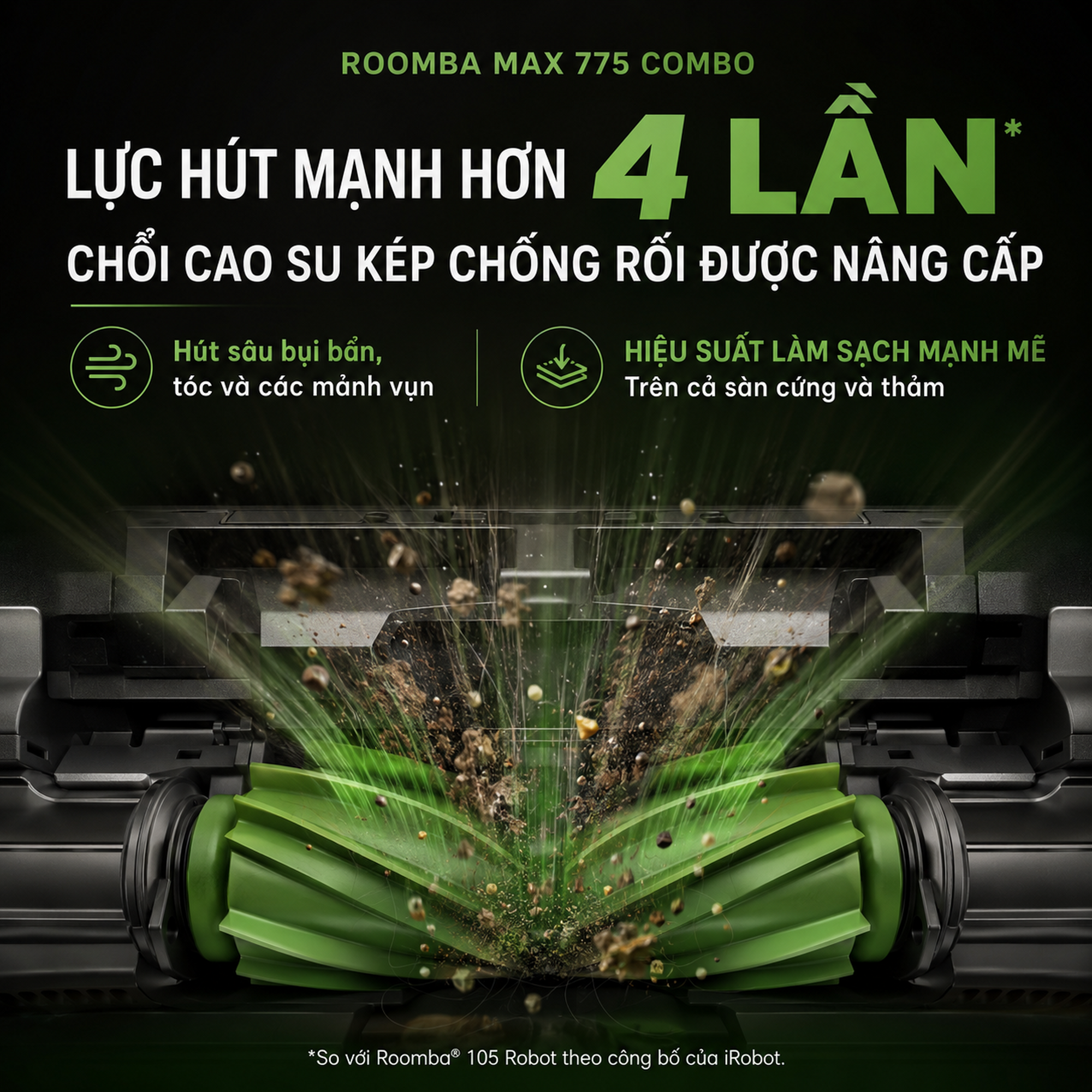 Hai chổi cao su: lợi thế với nhà nhiều tóc rụng