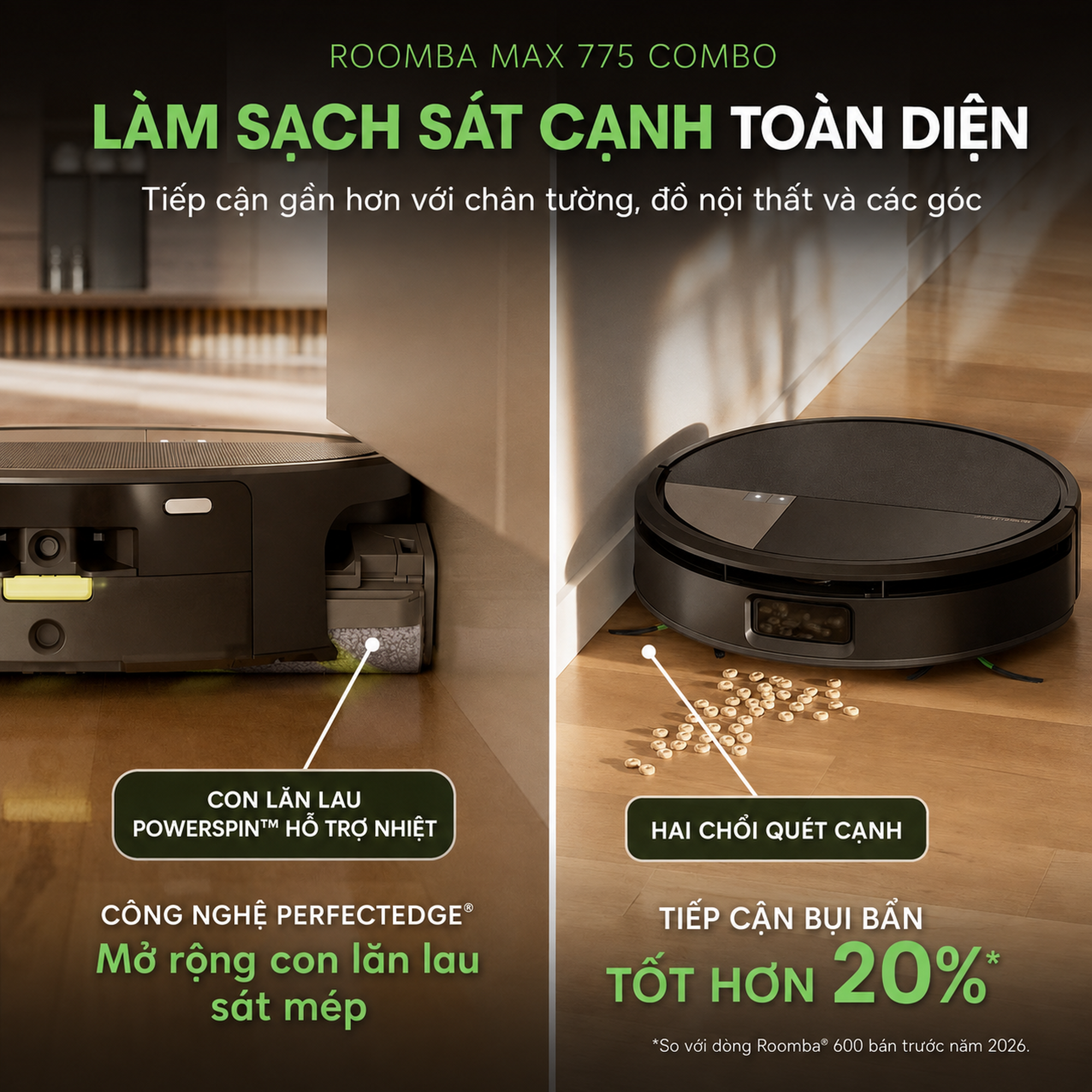 PerfectEdge cải thiện khả năng lau sát cạnh