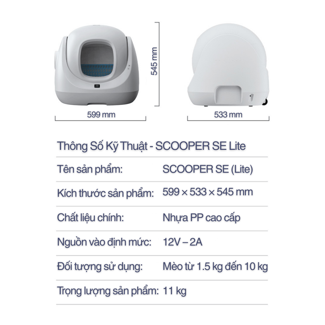 CATLINK Scooper SE Lite - thông số kỹ thuật