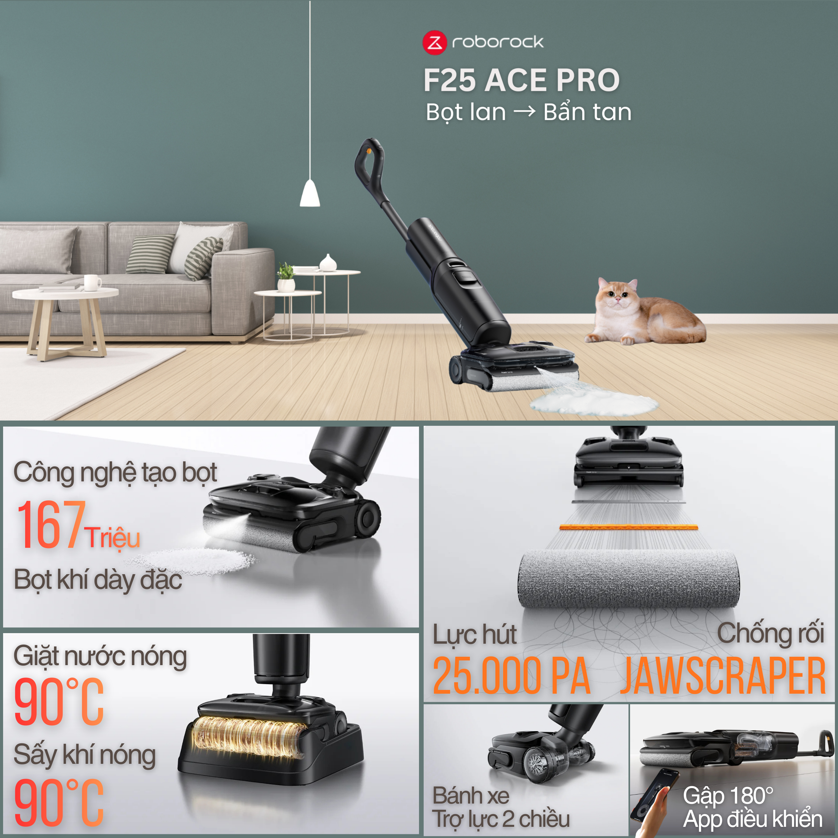 Máy Hút Bụi Lau Nhà Roborock F25 ACE Pro