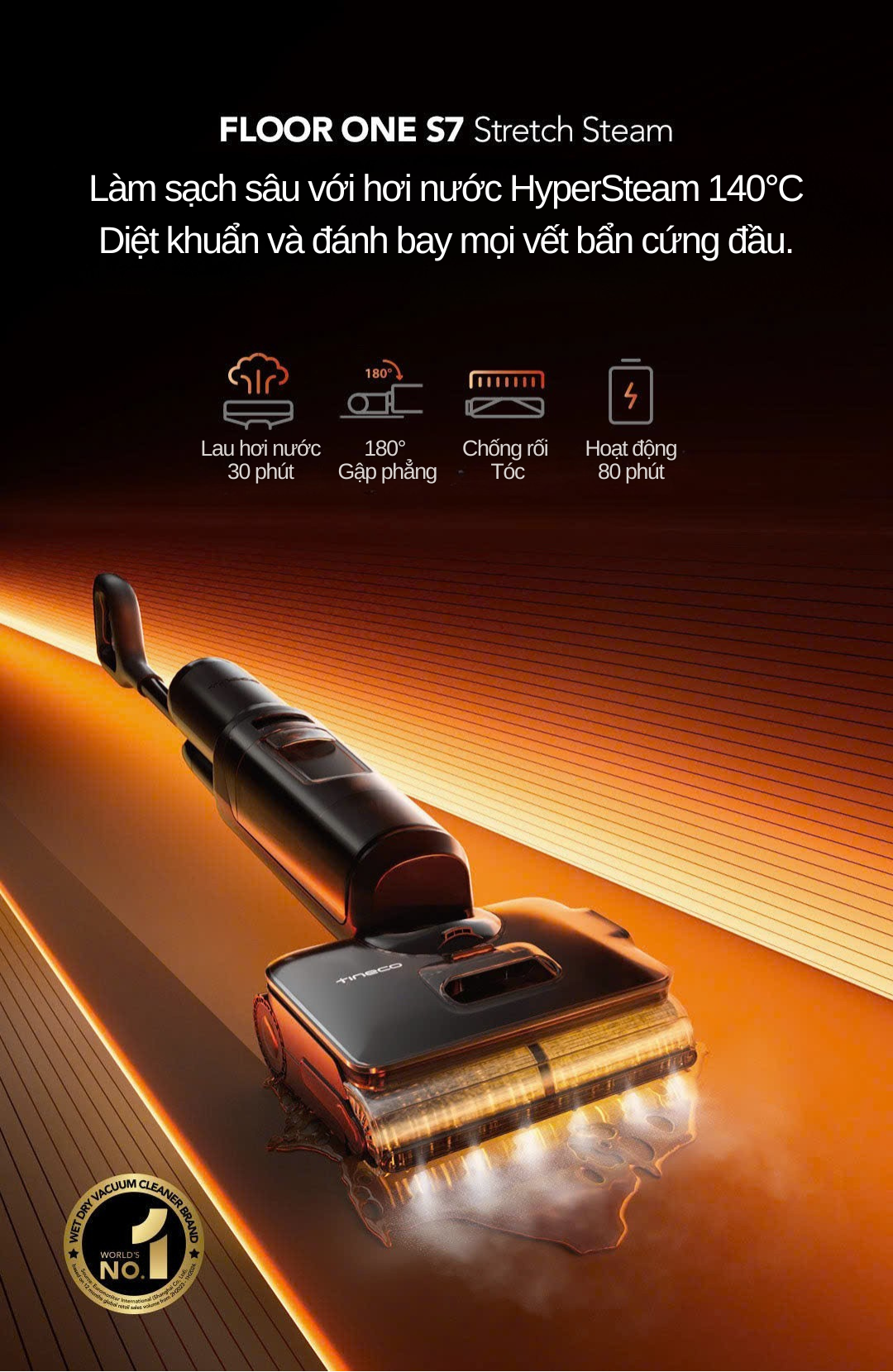 Tineco Floor One S7 Stretch Steam - BH 12 Th