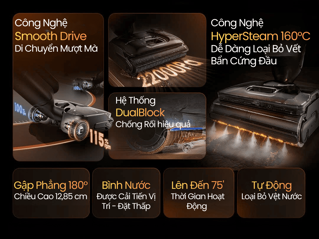 Tineco S9 Steam Pro - nhiều công nghệ thông minh
