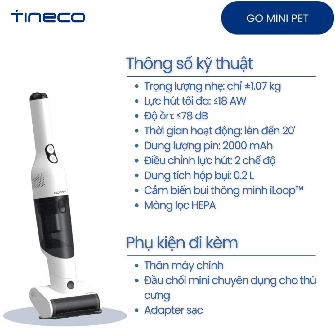 Tineco GO MINI PET - BH 12 Th