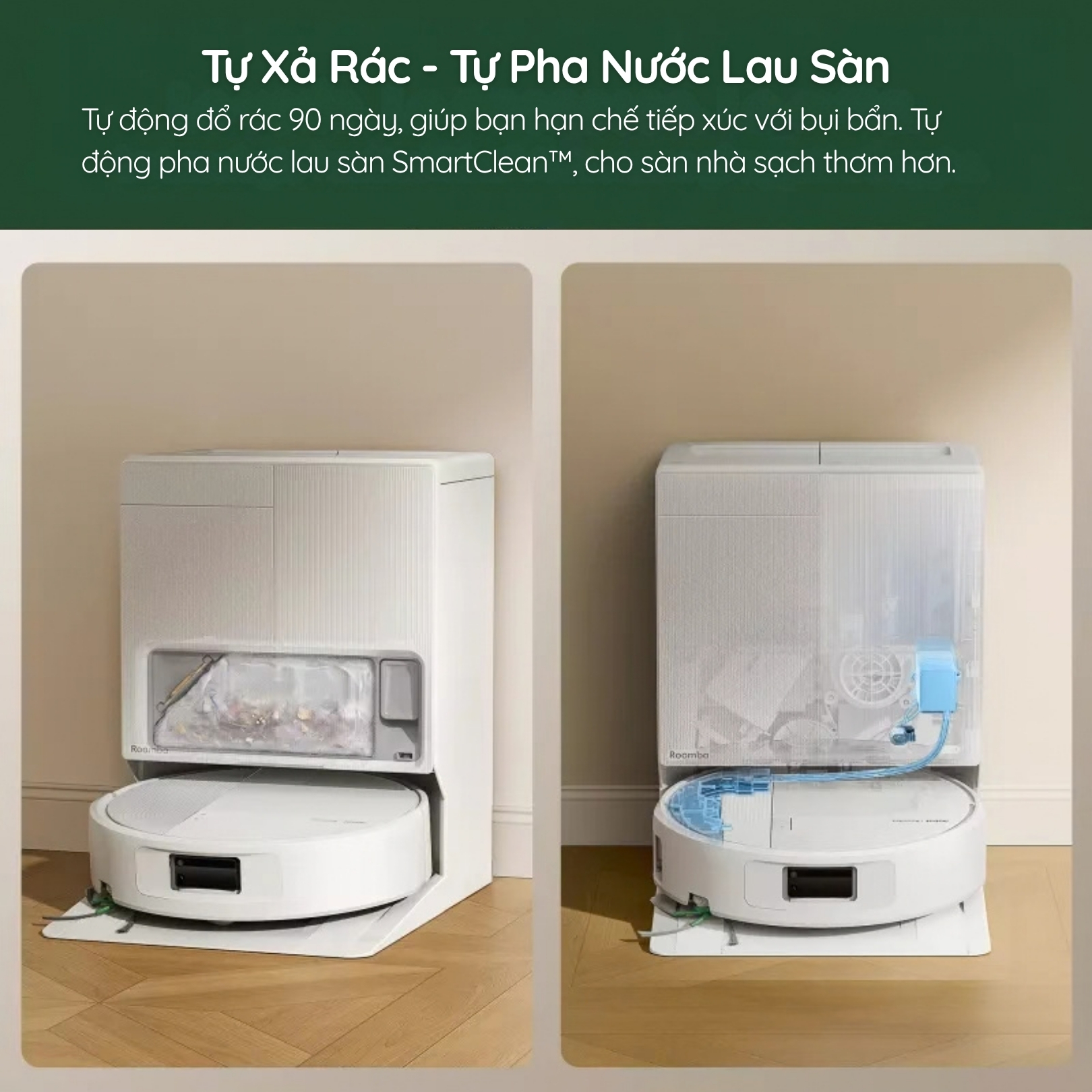 Tự đổ rác vào túi kín, chu kỳ tới 90 ngày