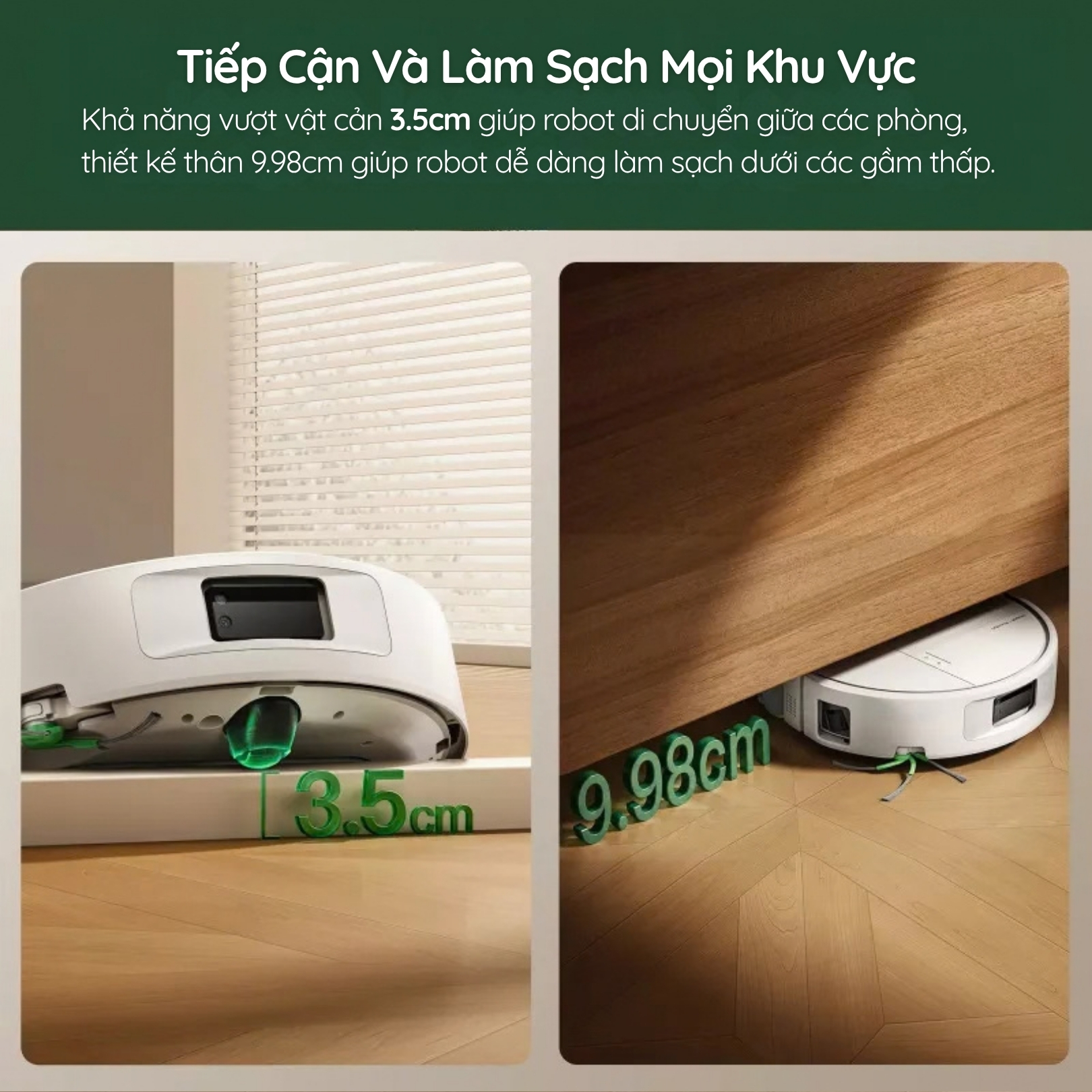 Thân máy cao 9,95 cm, vượt ngưỡng tới 3,5 cm