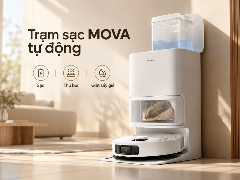 Trạm sạc tự động MOVA có những chức năng gì?