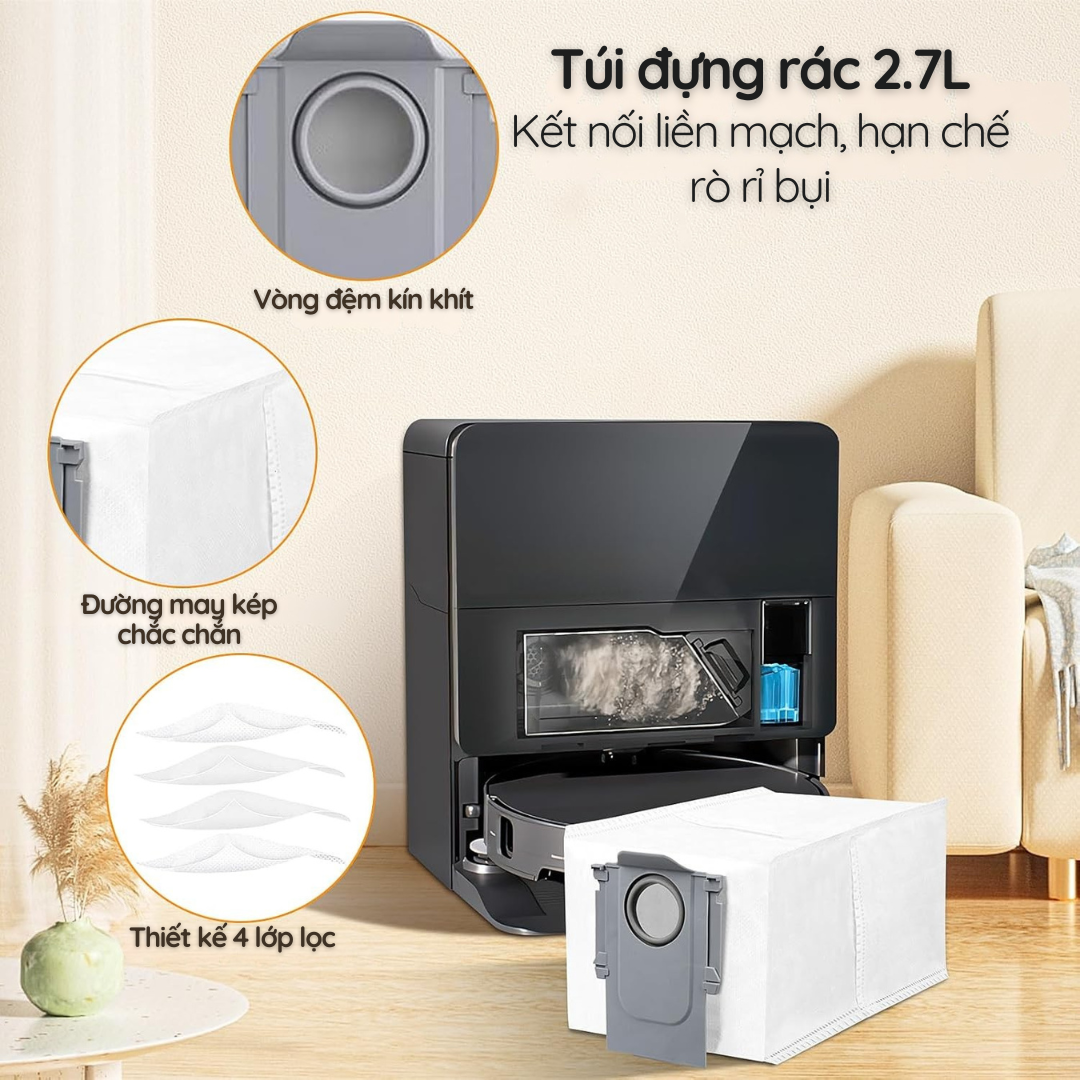 Túi rác dock dung tích lớn - Giảm tần suất thay thế, giữ vệ sinh tốt hơn