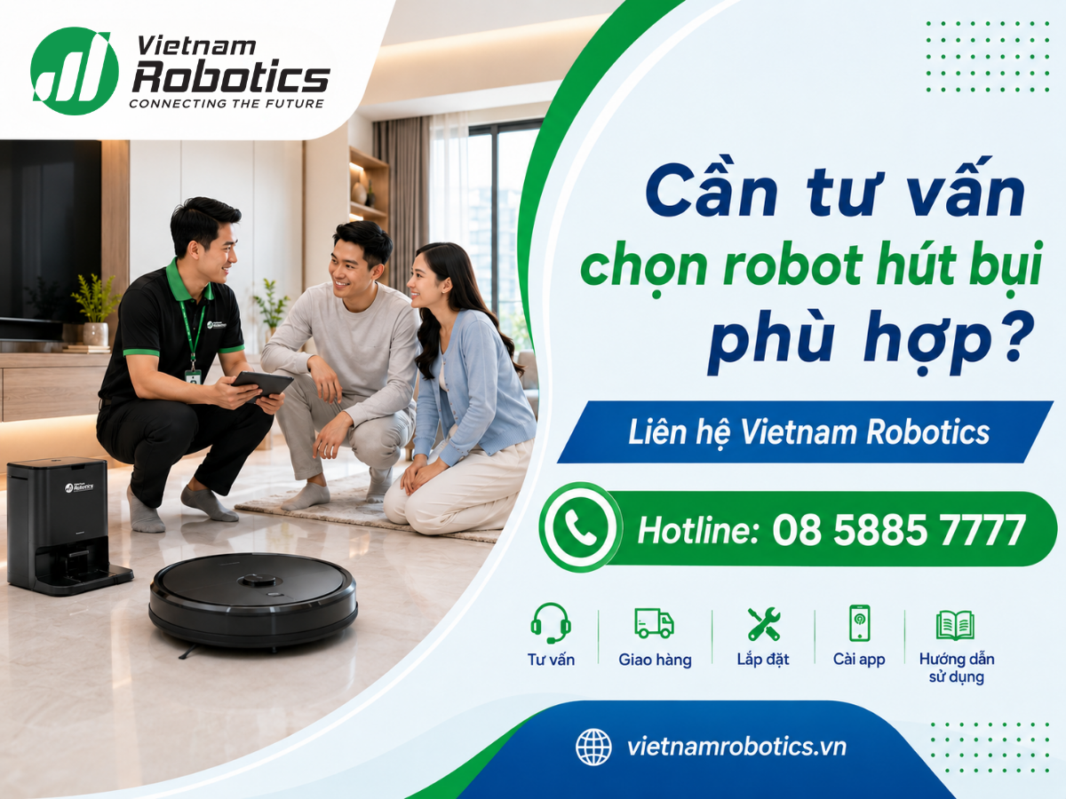 Vietnam Robotics chuyên tư vấn, phân phối, bảo hành, bảo trì và sửa chữa robot hút bụi lau nhà Roborock, Dreame, Ecovacs và MOVA