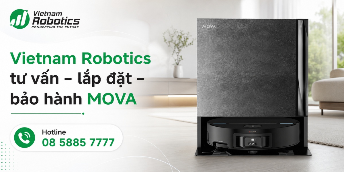 Vietnam Robotics phân phối, tư vấn, lắp đặt, bảo hành và cung cấp phụ kiện robot hút bụi MOVA chính hãng