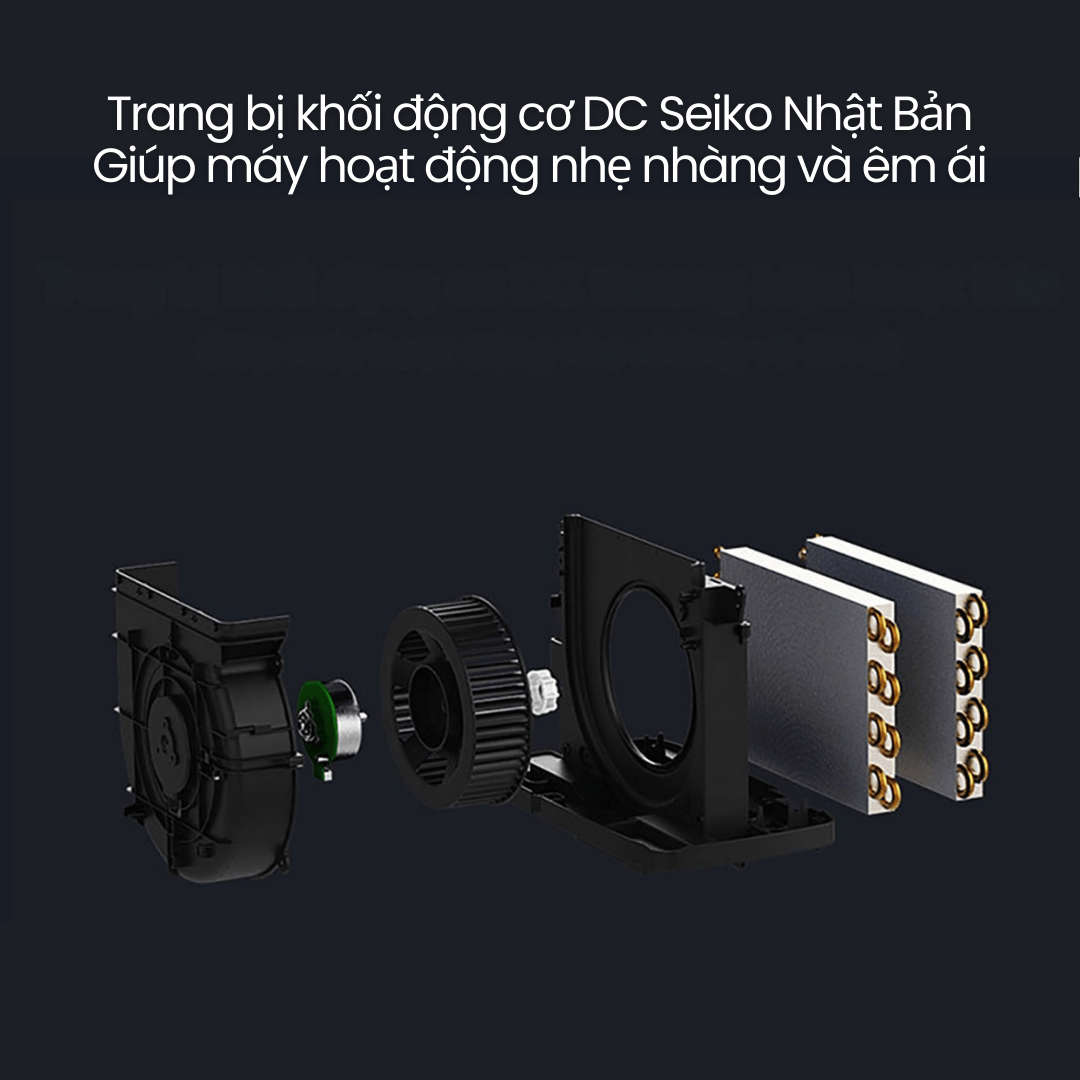 Động cơ DC vận hành êm ái - Độ ồn chỉ 38dB