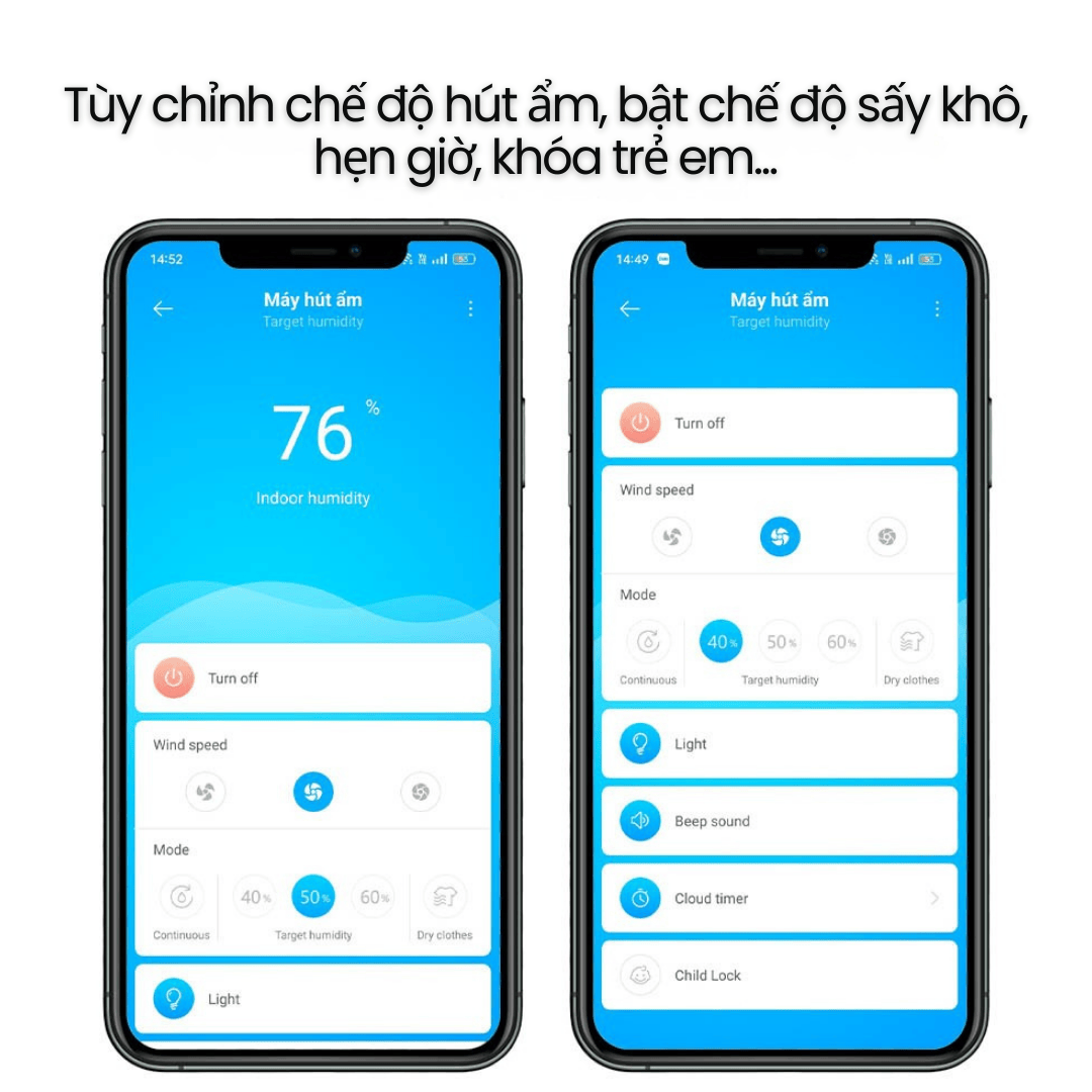 Điều khiển thông minh qua ứng dụng Mi Home