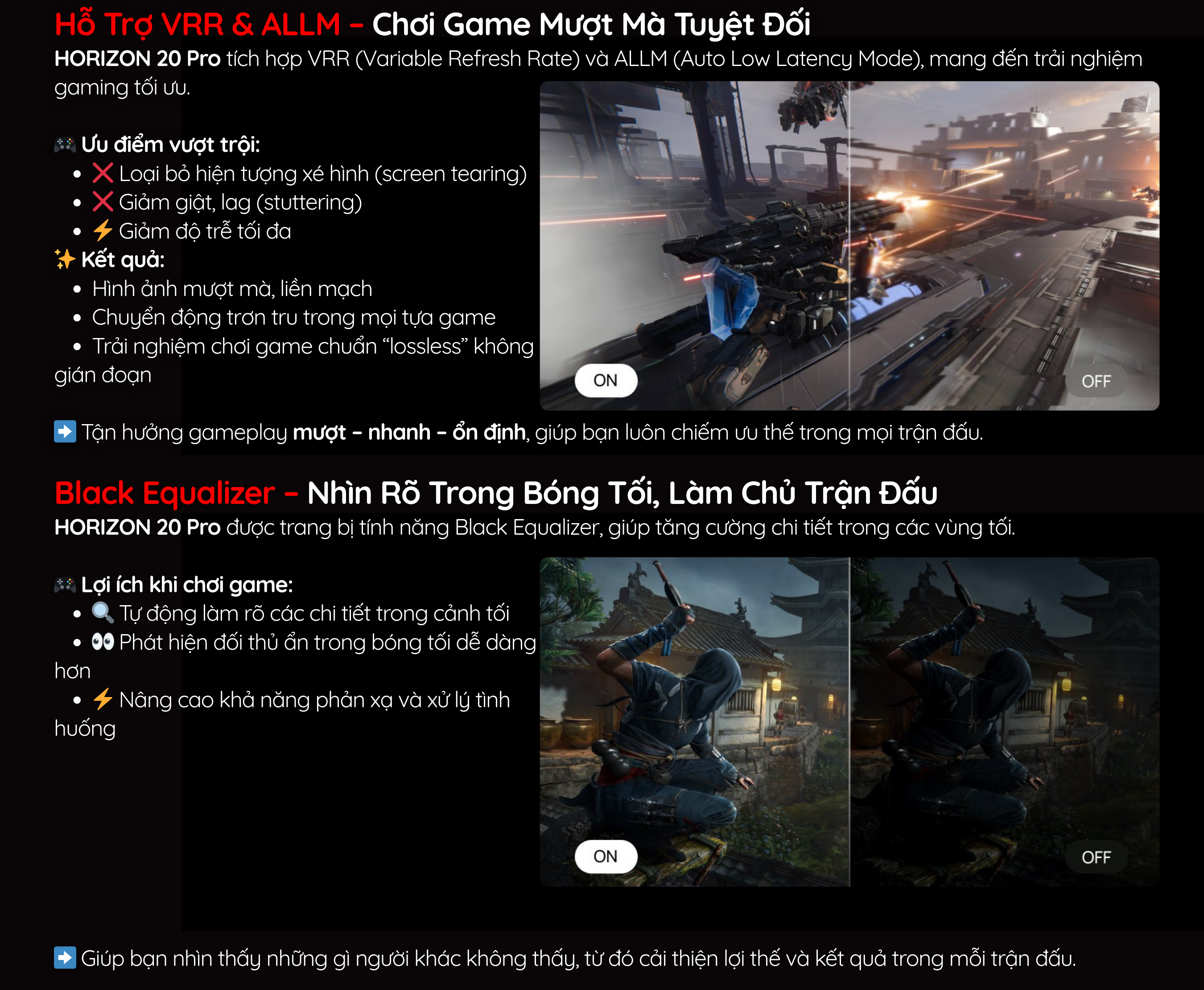 Hỗ Trợ VRR & ALLM – Chơi Game Mượt Mà Tuyệt Đối